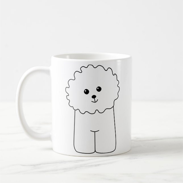 Bichon Frise, Cute Dog. Coffee Mug (Left)