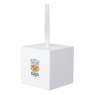 Bichon Frise Dad Ever Dog Paw Prints Cube Ornament
