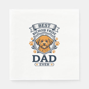 Bichon Frise Dad Ever Dog Paw Prints Napkins