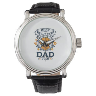 Bichon Frise Dad Ever Dog Paw Prints Watch