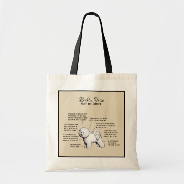 Bichon Frise Diagram Tote Bag (Front)