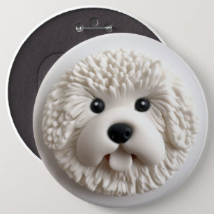 Bichon Frise Dog 3D Inspired Button