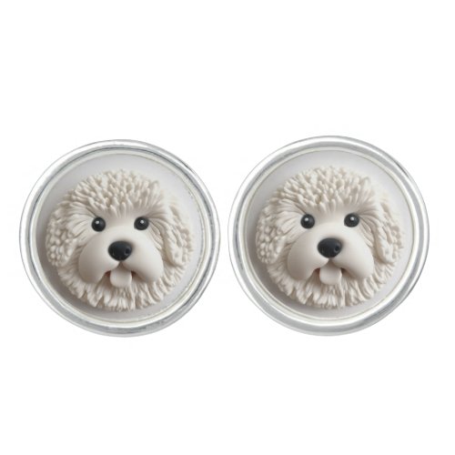 Bichon Frise Dog 3D Inspired Cufflinks