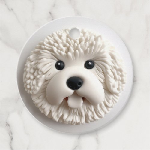 Bichon Frise Dog 3D Inspired Favor Tags