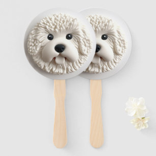 Bichon Frise Dog 3D Inspired Hand Fan