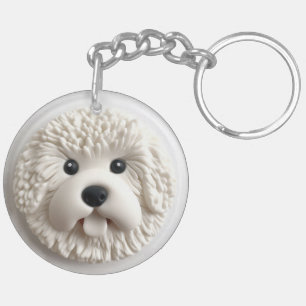 Bichon Frise Dog 3D Inspired Keychain
