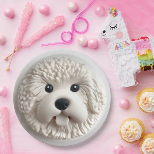 Bichon Frise Dog 3D Inspired Paper Plates