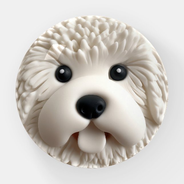 Bichon Frise Dog 3D Inspired Paperweight (Front)