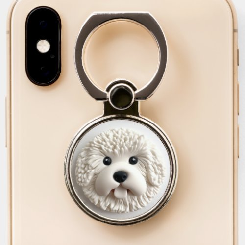 Bichon Frise Dog 3D Inspired Phone Ring Stand