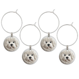 Bichon Frise Dog 3D Inspired Wine Charm