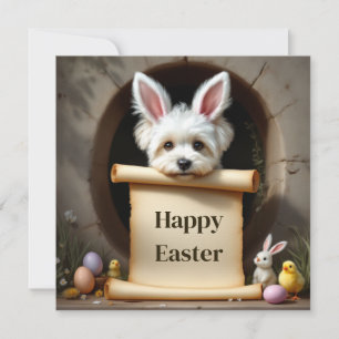Bichon Frise dog and the message Holiday Card