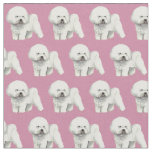 Bichon Frise Dog Art Fabric