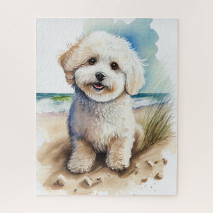 Bichon Frise Dog Art Painting Jigsaw Puzzle