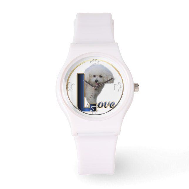 Bichon Frise Dog Art Watch (Front)