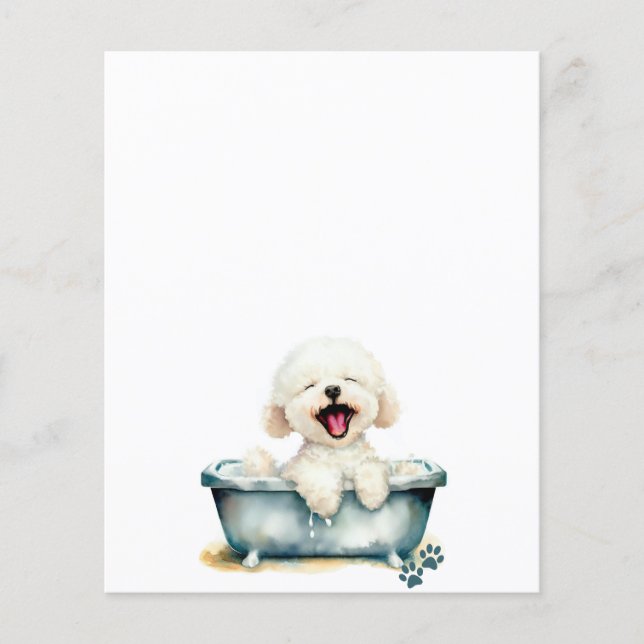 Bichon Frise Dog Blank Menu (Front)