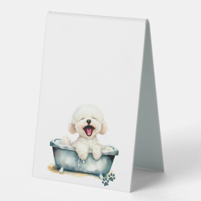 Bichon Frise Dog Blank Menu Table Tent (Front)