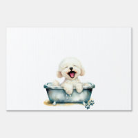 Bichon Frise Dog Blank Yard