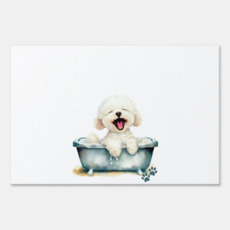 Bichon Frise Dog Blank Yard Sign