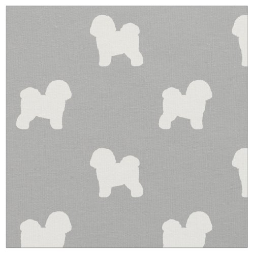 Bichon Frise Dog Breed Silhouettes Patterned Fabric