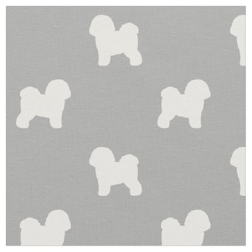 Bichon Frise Dog Breed Silhouettes Patterned Fabric