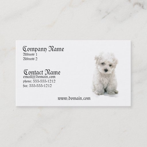 Customizable Bichon Frise Dog Business Card
