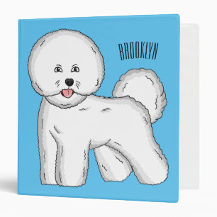 Bichon frise dog cartoon illustration  3 ring binder