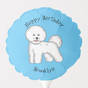 Bichon frise dog cartoon illustration balloon