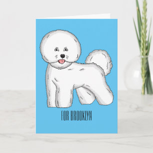 Bichon frise dog cartoon illustration card