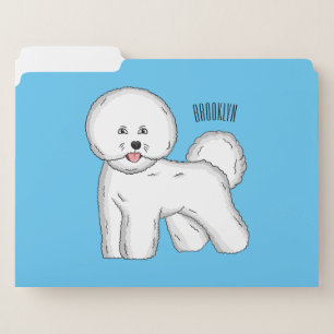Bichon frise dog cartoon illustration file folder