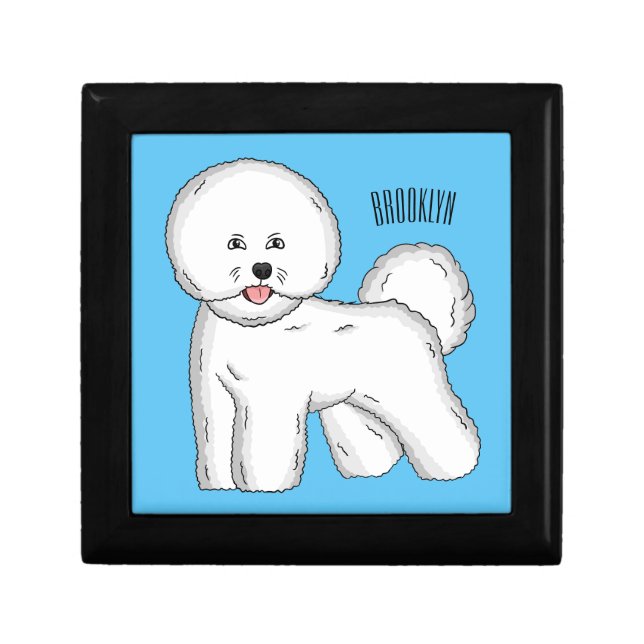 Bichon frise dog cartoon illustration  gift box (Front)
