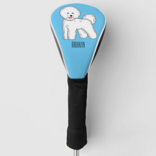 Bichon frise dog cartoon illustration  golf head cover