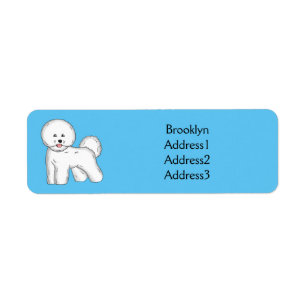 Bichon frise dog cartoon illustration label