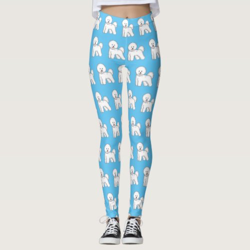 Bichon frise dog cartoon illustration  leggings