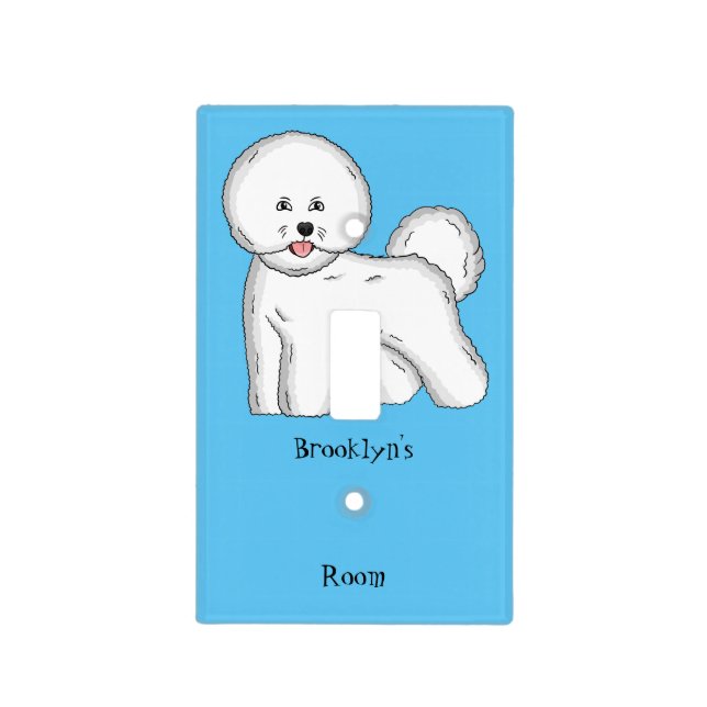 Bichon frise dog cartoon illustration  light switch cover (Front)