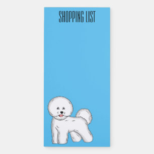 Bichon frise dog cartoon illustration magnetic notepad