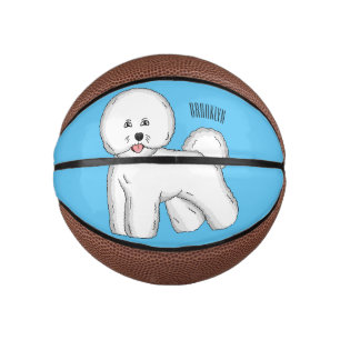 Bichon frise dog cartoon illustration mini basketball