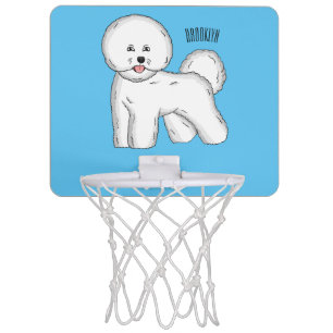 Bichon frise dog cartoon illustration mini basketball hoop