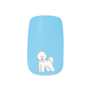 Bichon frise dog cartoon illustration minx nail art