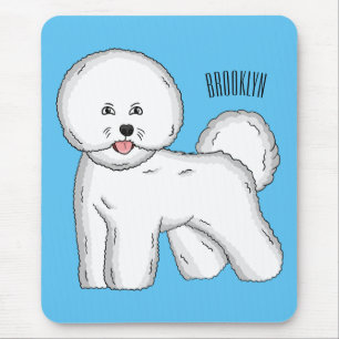 Bichon frise dog cartoon illustration mouse pad