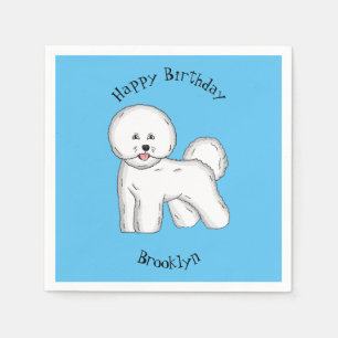 Bichon frise dog cartoon illustration napkins