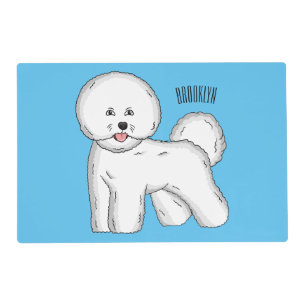 Bichon frise dog cartoon illustration placemat