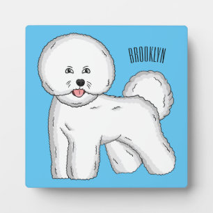 Bichon frise dog cartoon illustration plaque