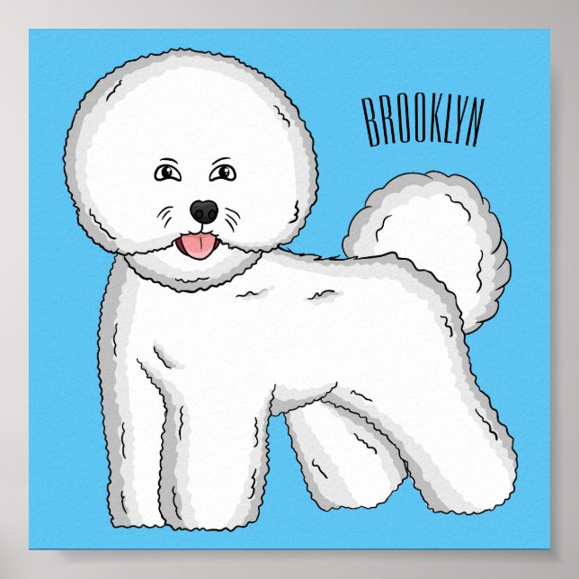 Bichon frise dog cartoon illustration  poster (Front)