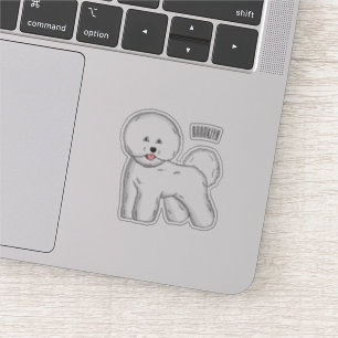 Bichon frise dog cartoon illustration sticker