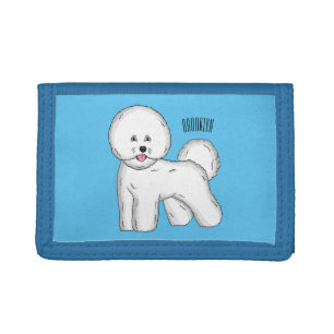 Bichon frise dog cartoon illustration trifold wallet