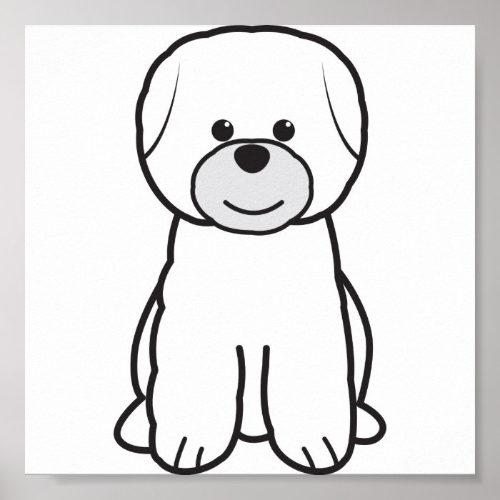 Bichon Frise Dog Cartoon Print