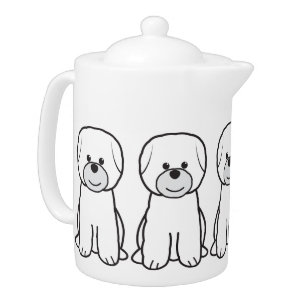 Bichon Frise Dog Cartoon Teapot