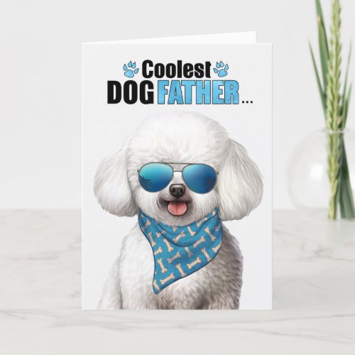 Bichon Frise Dog Coolest Dad Fathers Day Holiday Card