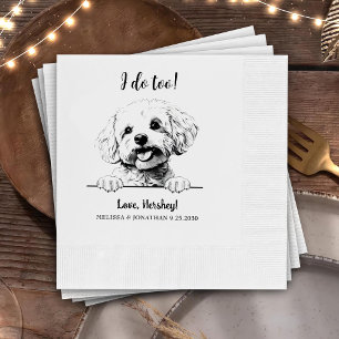 Bichon Frise Dog Drawing Personalized I Do Too  Napkins