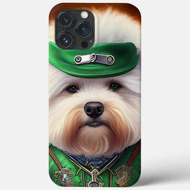 Bichon Frisé Dog Driving Bike St. Patrick's Day Case-Mate iPhone Case (Back)